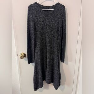 BCBG Maxazria Dahnya Sweater Dress Midi Merino Wool Faux Leather Medium